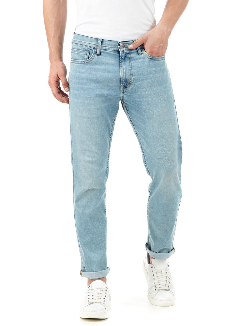 inkd جينز رجالي عادي - متوسط الارتفاع | مزيج القطن | قماش قابل للتمدد | تصميم كلاسيك 5 بوكت - Image 1